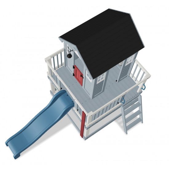Casuta de joaca suspendata Beacon Heights PlayHouse - Complex cu tobogan Centru multifuntional din lemn Backyard Discovery