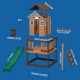 Casuta de joaca suspendata Eco Heights PlayHouse - Complex cu tobogan Centru multifuntional din lemn Backyard Discovery