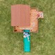 Casuta de joaca suspendata Eco Heights PlayHouse - Complex cu tobogan Centru multifuntional din lemn Backyard Discovery