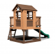 Casuta de joaca suspendata Eco Heights PlayHouse - Complex cu tobogan Centru multifuntional din lemn Backyard Discovery