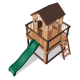 Casuta de joaca suspendata Eco Heights PlayHouse - Complex cu tobogan Centru multifuntional din lemn Backyard Discovery