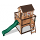 Casuta de joaca suspendata Eco Heights PlayHouse - Complex cu tobogan Centru multifuntional din lemn Backyard Discovery