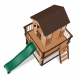 Casuta de joaca suspendata Eco Heights PlayHouse - Complex cu tobogan Centru multifuntional din lemn Backyard Discovery