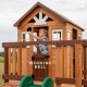 Casuta de joaca suspendata Eco Heights PlayHouse - Complex cu tobogan Centru multifuntional din lemn Backyard Discovery