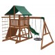 Complex de Joaca Piscul Grayson din lemn de cedru - Centru de catarat cu tobogan si 2 nivel Backyard Discovery 