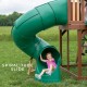 Complex Ansamblu de Joaca SkyFort cu Tub Spirala din lemn de cedru - Loc Centru de exterior multifunctional cu tobogan elicoidal si 3 nivele de joaca Sky Fort III Backyard Discovery  