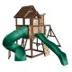 Complex Loc de Joaca SkyFort 3 din lemn de cedru - Centru de exterior multifunctional cu tobogan elicoidal si 3 nivele de joaca Sky Fort III Backyard Discovery  