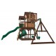 Complex Loc de Joaca SkyFort 3 din lemn de cedru - Centru de exterior multifunctional cu tobogan elicoidal si 3 nivele de joaca Sky Fort III Backyard Discovery  