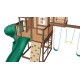 Complex Loc de Joaca SkyFort 3 din lemn de cedru - Centru de exterior multifunctional cu tobogan elicoidal si 3 nivele de joaca Sky Fort III Backyard Discovery  