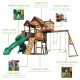 Complex Ansamblu de Joaca SkyFort cu Tub Spirala din lemn de cedru - Loc Centru de exterior multifunctional cu tobogan elicoidal si 3 nivele de joaca Sky Fort III Backyard Discovery  