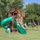 Complex Ansamblu de Joaca SkyFort cu Tub Spirala din lemn de cedru - Loc Centru de exterior multifunctional cu tobogan elicoidal si 3 nivele de joaca Sky Fort III Backyard Discovery  
