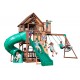 Complex Ansamblu de Joaca SkyFort cu Tub Spirala din lemn de cedru - Loc Centru de exterior multifunctional cu tobogan elicoidal si 3 nivele de joaca Sky Fort III Backyard Discovery  