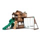 Complex Ansamblu de Joaca SkyFort cu Tub Spirala din lemn de cedru - Loc Centru de exterior multifunctional cu tobogan elicoidal si 3 nivele de joaca Sky Fort III Backyard Discovery  
