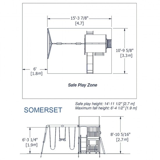 Complex Loc de Joaca SomerSET din lemn de cedru - Centru din lemn cu Tobogan si Leagane 2 nivele Playset Backyard Discovery 