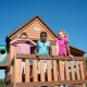 Complex Loc de Joaca din cedru WoodRidge ELITE - Centru outdoor cu tunel suspendat si  tobogan si 3 nivele - Backyard Discovery