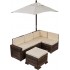 Mobilier Modular Gradina pentru Copii - Canapea Coltar Fotoliu sectional cu Umbrela Bej Kidkraft