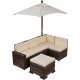 Mobilier Modular Gradina pentru Copii - Canapea Coltar Fotoliu sectional cu Umbrela Bej Kidkraft