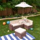 Mobilier Modular Gradina pentru Copii - Canapea Coltar Fotoliu sectional cu Umbrela Bej Kidkraft