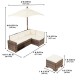Mobilier Modular Gradina pentru Copii - Canapea Coltar Fotoliu sectional cu Umbrela Bej Kidkraft