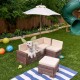 Mobilier Modular Gradina pentru Copii - Canapea Coltar Fotoliu sectional cu Umbrela Bej Kidkraft