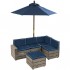 Mobilier Modular Gradina pentru Copii - Canapea Coltar Fotoliu sectional cu Umbrela Navy Bulmarin Kidkraft