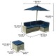 Mobilier Modular Gradina pentru Copii - Canapea Coltar Fotoliu sectional cu Umbrela Navy Bulmarin Kidkraft