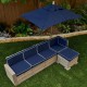 Mobilier Modular Gradina pentru Copii - Canapea Coltar Fotoliu sectional cu Umbrela Navy Bulmarin Kidkraft