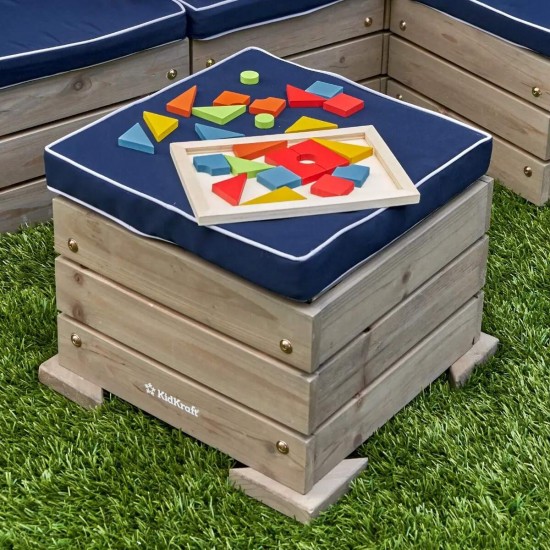 Mobilier Modular Gradina pentru Copii - Canapea Coltar Fotoliu sectional cu Umbrela Navy Bulmarin Kidkraft