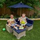 Mobilier Modular Gradina pentru Copii - Canapea Coltar Fotoliu sectional cu Umbrela Navy Bulmarin Kidkraft