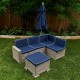 Mobilier Modular Gradina pentru Copii - Canapea Coltar Fotoliu sectional cu Umbrela Navy Bulmarin Kidkraft