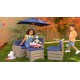Mobilier Modular Gradina pentru Copii - Canapea Coltar Fotoliu sectional cu Umbrela Navy Bulmarin Kidkraft