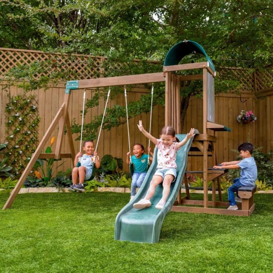 Complex de joaca copii Wilderness - Centru multifuntional din lemn Kidkraft