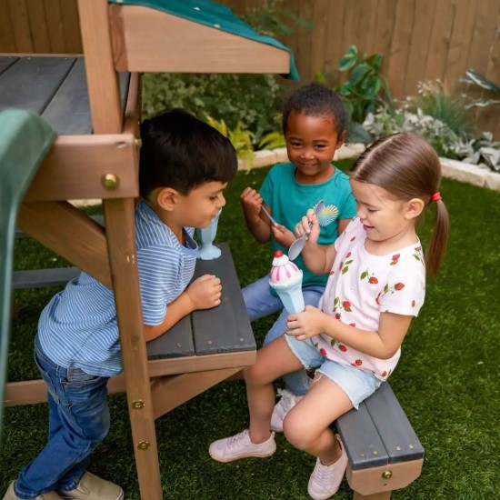 Complex de joaca copii Wilderness - Centru multifuntional din lemn Kidkraft