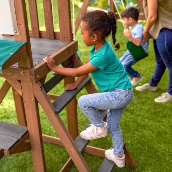 Complex de joaca copii Wilderness - Centru multifuntional din lemn Kidkraft