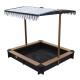 Spatiu de joaca cu nisip Lily Sandpit  - Lada cu nisip din lemn pentru gradina- cu copertina Antracit Negru UV 50+