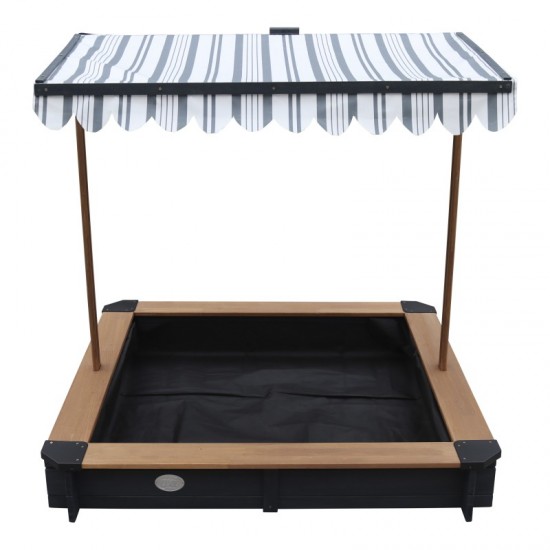 Spatiu de joaca cu nisip Lily Sandpit  - Lada cu nisip din lemn pentru gradina- cu copertina Antracit Negru UV 50+