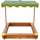 Spatiu de joaca cu nisip Lily Sandpit  - Lada cu nisip din lemn pentru gradina- cu copertina biton Verde UV 50+