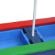 Masuta copii cu Bancute Curcubeu din lemn si Cutii cu Nisip - Bancuta cu Masuta Axi pentru Picnic si Activitati 2 in 1 cu recipente pentru nisip si apa
