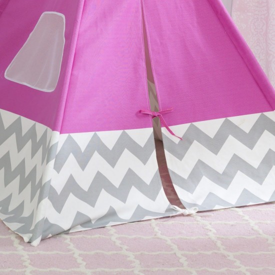 Cort mare copii Kidkraft Roz stil indian - DELUXE MODERN TEEPEE - PINK GRAY