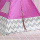Cort mare copii Kidkraft Roz stil indian - DELUXE MODERN TEEPEE - PINK GRAY