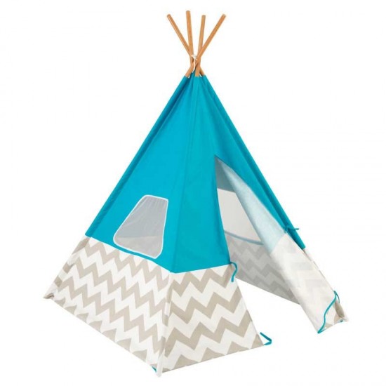 Cort mare copii Kidkraft Turcoaz stil indian - DELUXE PLAY TEEPEE - TURQUOISE