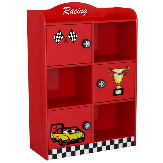 Biblioteca Race Car Monza rafturi inchise si deschise - Premium MDF Ultra High Gloss