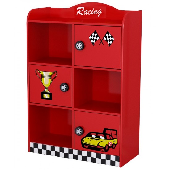Biblioteca Race Car Monza rafturi inchise si deschise - Premium MDF Ultra High Gloss
