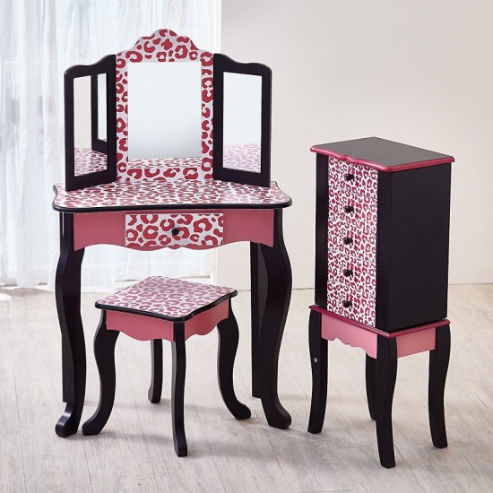 Masuta de toaleta cu 3 oglinzi, sertar si scaun ROZ- Vanity Table and Stool 
