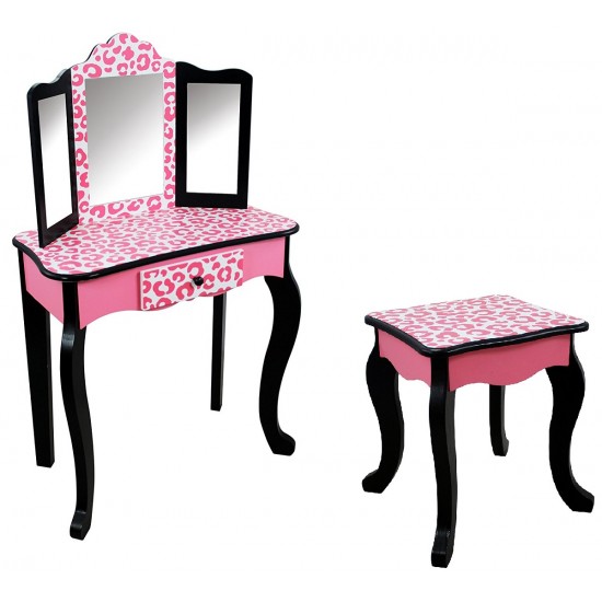 Masuta de toaleta cu 3 oglinzi, sertar si scaun ROZ- Vanity Table and Stool 