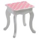 Masuta de toaleta pentru copii cu 3 oglinzi, sertar si scaun Roz-Alb - Vanity Table and Stool 