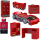 Set Formula 1 Car -7 piese (pat, lenjerie, noptiera, biblioteca, banca, birou, dulap)