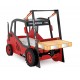 Pat cu Birou 2 in 1 pentru copii - MotoStivuitor cu Cupa cu LED-uri din lemn MDF - Patut mare forma de masina cu saltea inclusa