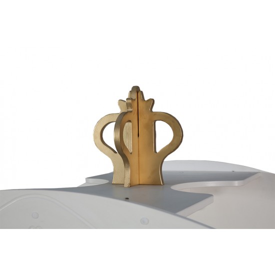 Pat Caleasca Royal Princess Carriage ALB - Pat din lemn MDF in forma de trasura  Plastiko