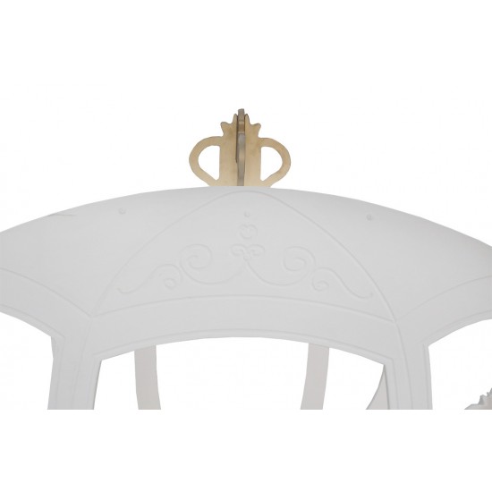 Pat Caleasca Royal Princess Carriage ALB - Pat din lemn MDF in forma de trasura  Plastiko